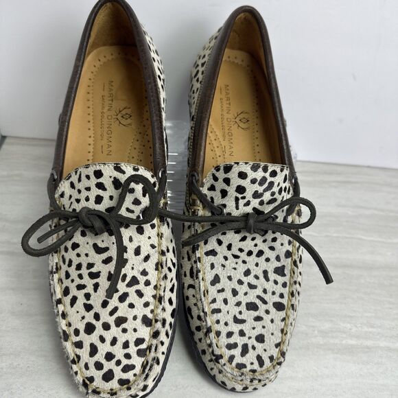 Martin Dingman Bill Hair On Loafers Cheetah Slippers Moccasins 9.5 M
